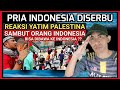 BIKIN HARU!! PRIA INDONESIA DISAMBUT RATUSAN YATIM PALASTINA.MALAYSIA REACTION.