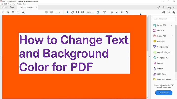 how to change text and background color for pdf