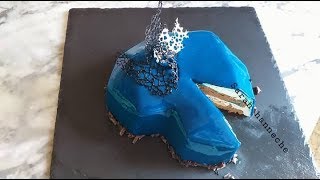 Entremet cristal glacage miroir تورتة على شكل قلب مع طريقة تحضير ليتول les tuiles