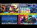 UPDATE EVENT BOUNTY HUNTER REVAMP, BP SKIN ALL STAR PHARSA, RECALL TAS TAS BATAL RILIS, MLBB X JJK