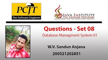 Question Set 08 | Database Managment System | Java Institute | Sandun Anjana