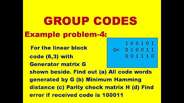 EXAMPLE-4: EXAMPLE PROBLEM ON GROUP CODES || GROUP CODES || GROUP THEORY || DMS || MFCS ||
