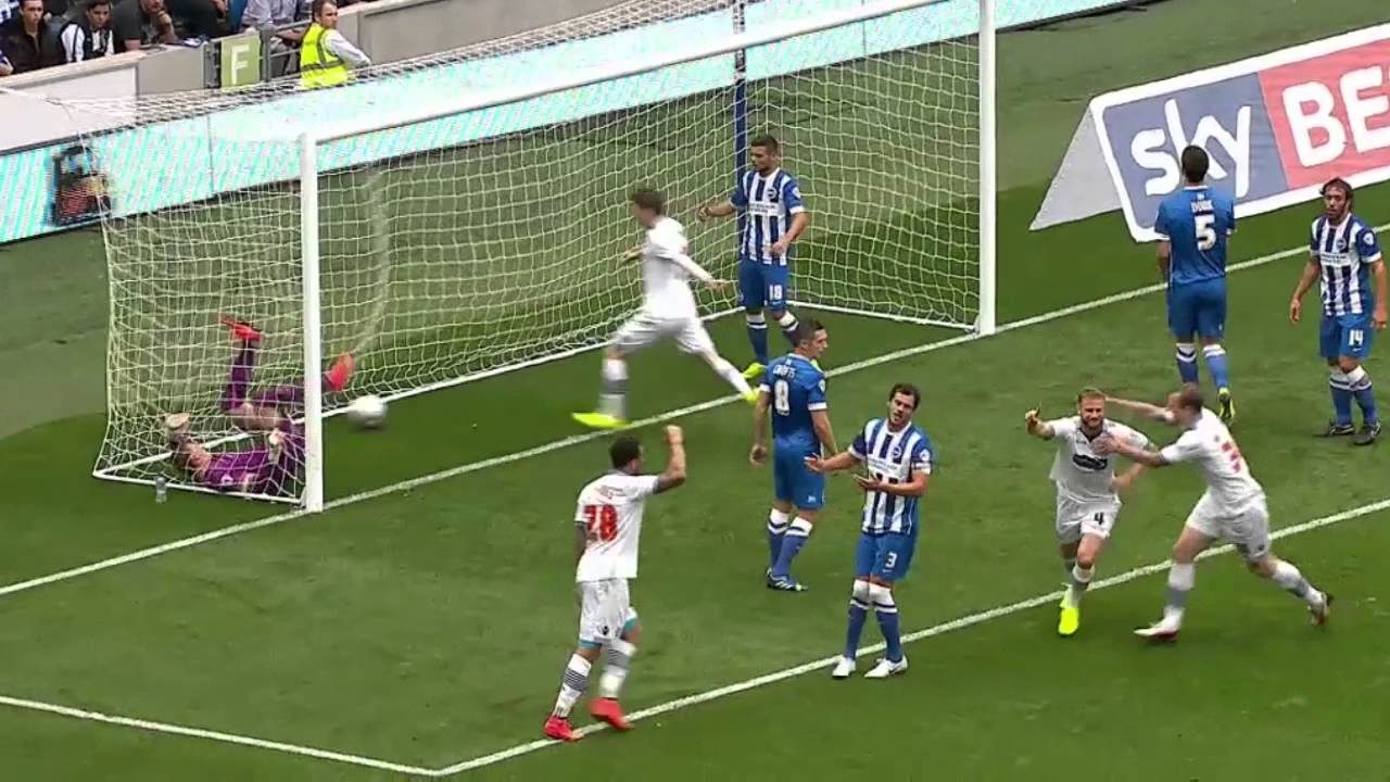 football score #BRIvBOL | Matt Mills' headed goal against David Stockdale