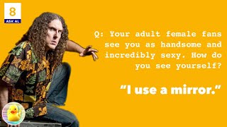Iconic Weird Al Q&As but read by an A.I. voice clone (part 8)