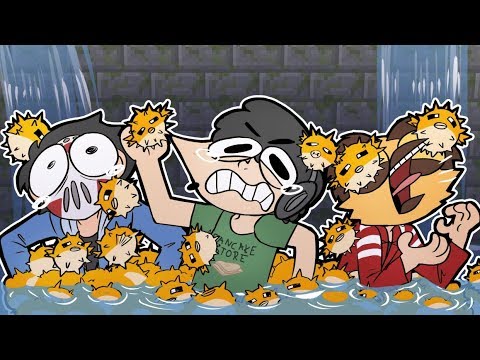 5 idiots versus Minecraft Puffer Fish! ~ Funny Minecraft fourzeroseven minecraft skin