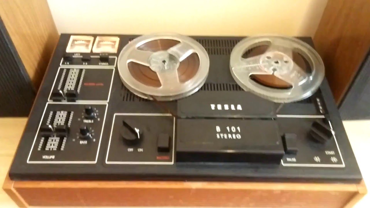 Tesla B101 reel-to-reel tape recorder + a few songs 
