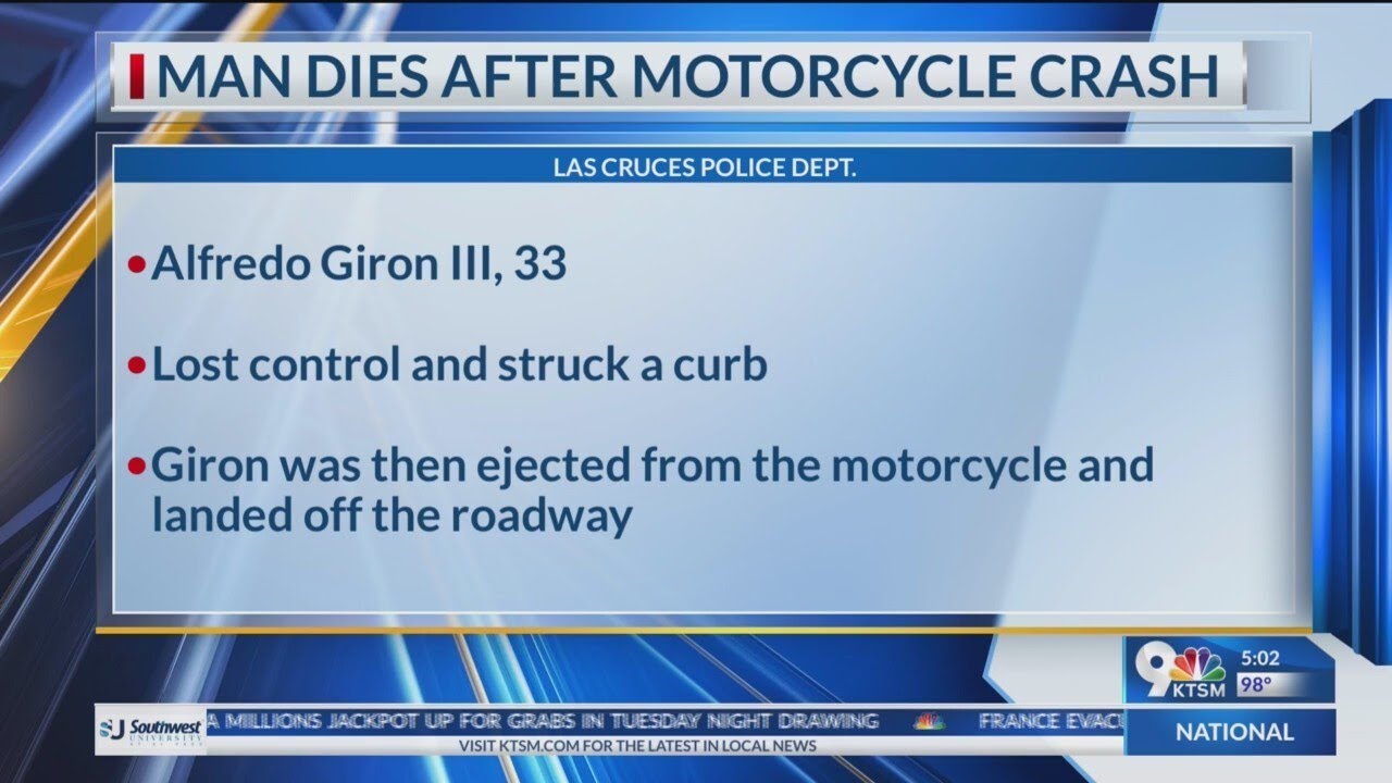 Man dies after motorcycle crash in Las Cruces - YouTube
