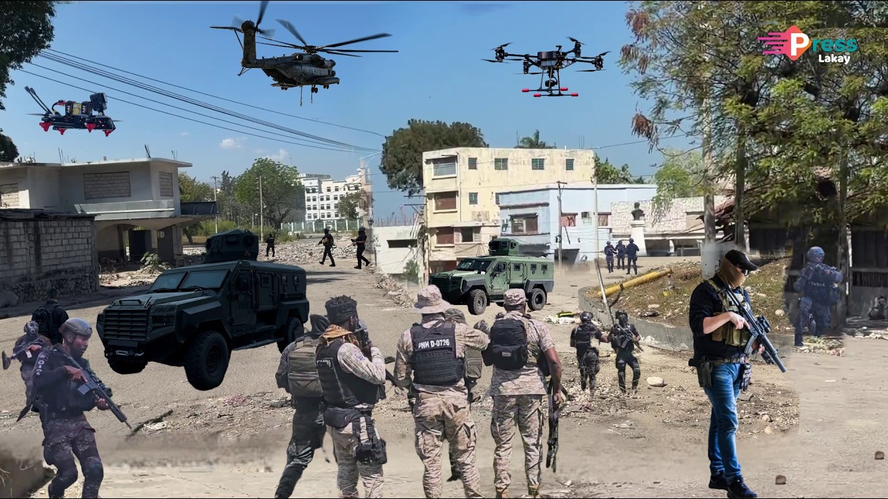 Lapolis antre nan baz 400 Mawozo, yo sène Lanmò Sanjou, kadav yo anpil. Task Force bonbade Izo Vilaj