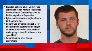 Quincy man sentenced to 10 years in prison for fleeing from police
