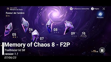 [F2P - TBL58] Memory of Chaos 8 - HONKAI STAR RAIL F2P - No Bailu / No Gepard - Full Fight