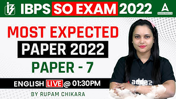 IBPS SO English | Most Expected Paper 2022 | Paper #7 | Adda247 Regulatory Bodies