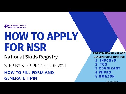 How to apply for NSR NATIONAL SKILLS REGISTRY for Infosys wipro cognizant TCS | registration process