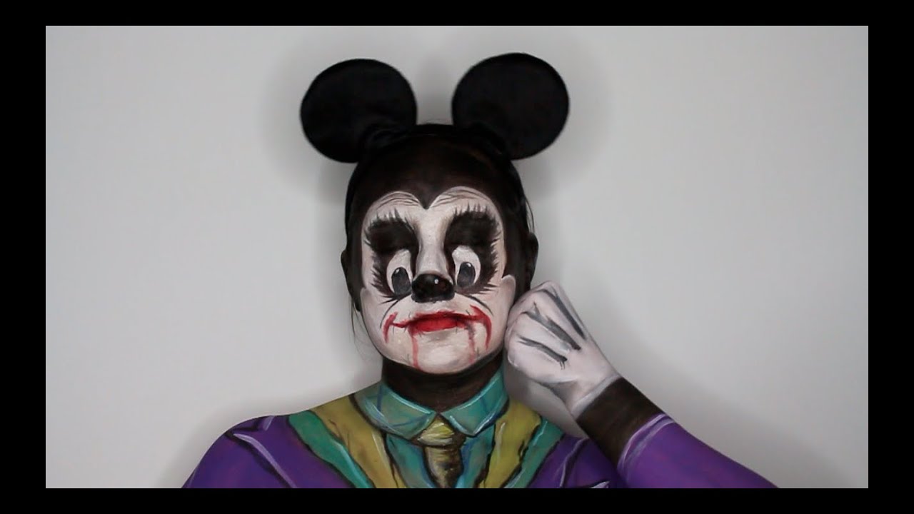 Mickey Mouse Joker Mashup Face Painting Tutorial YouTube