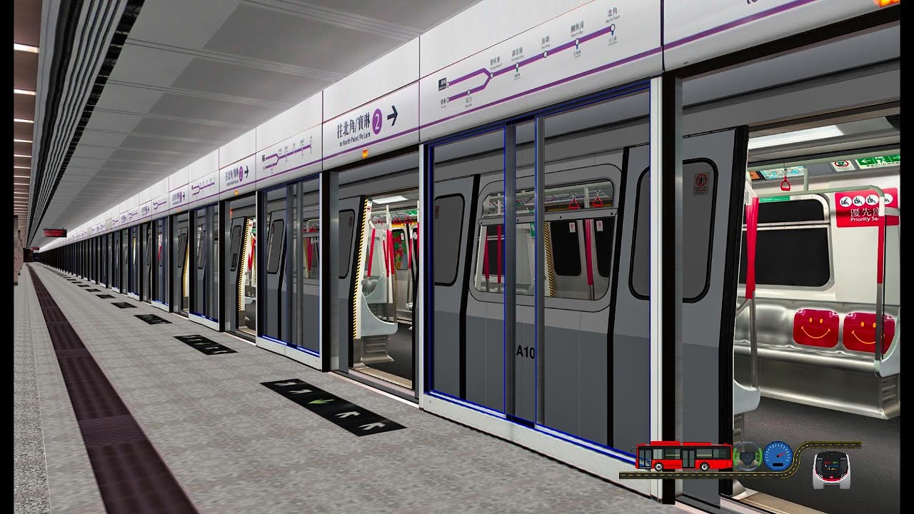 《openBVE》灰白鴛鴦 · 第三集｜港島綫 M-Train A105/A132 行駛將軍澳綫往康城方向全程