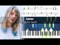 Taylor swift  lover  romantic piano tutorial with sheet music