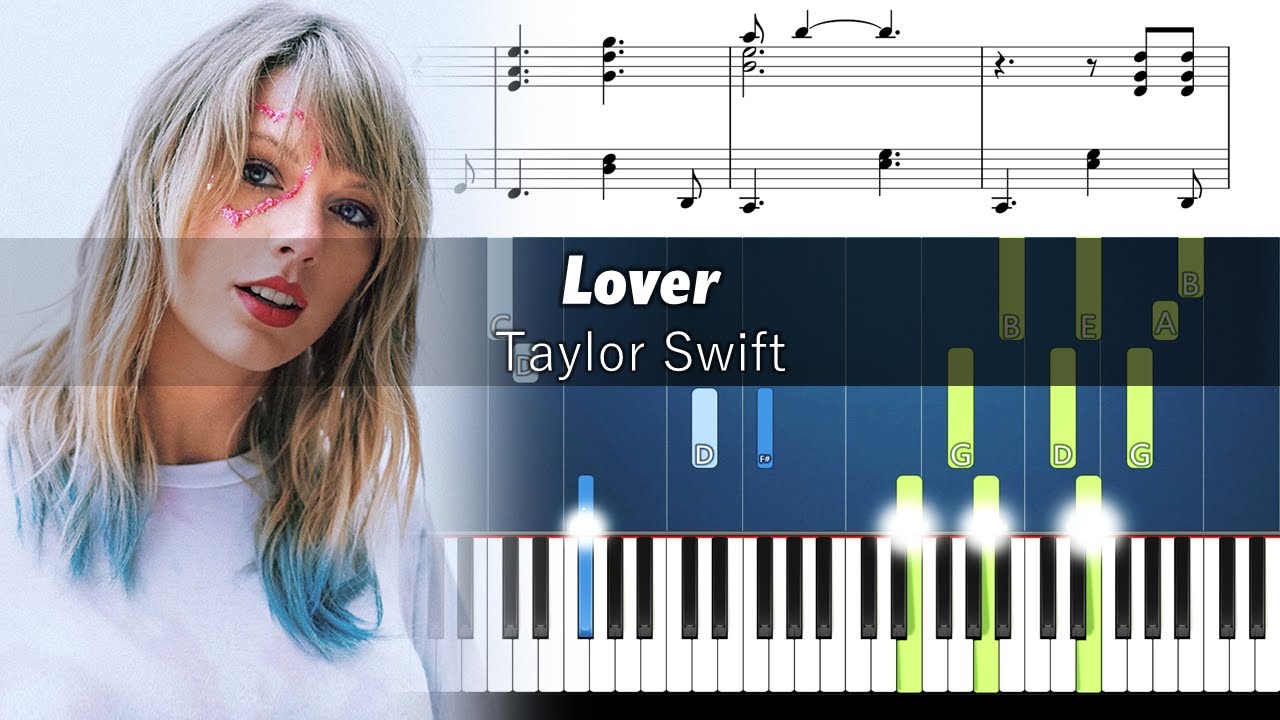 Taylor Swift Lover Romantic Piano Tutorial Sheet Music