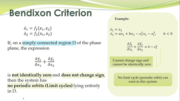 NCS - 09b - Nonexistence of limit cycles using Bendixon Theorem