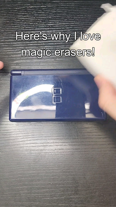 Removing Scuffs from DS Lite with MAGIC ERASER - Works wonders! #nintendo #dslite #pokemon #shorts