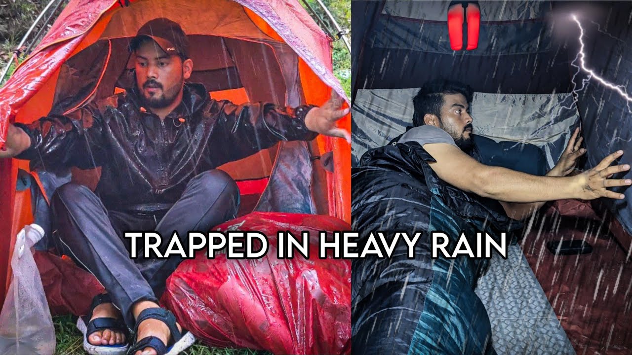 Solo Camping In rainy Forest | rain & thunderstorm during Camping 
