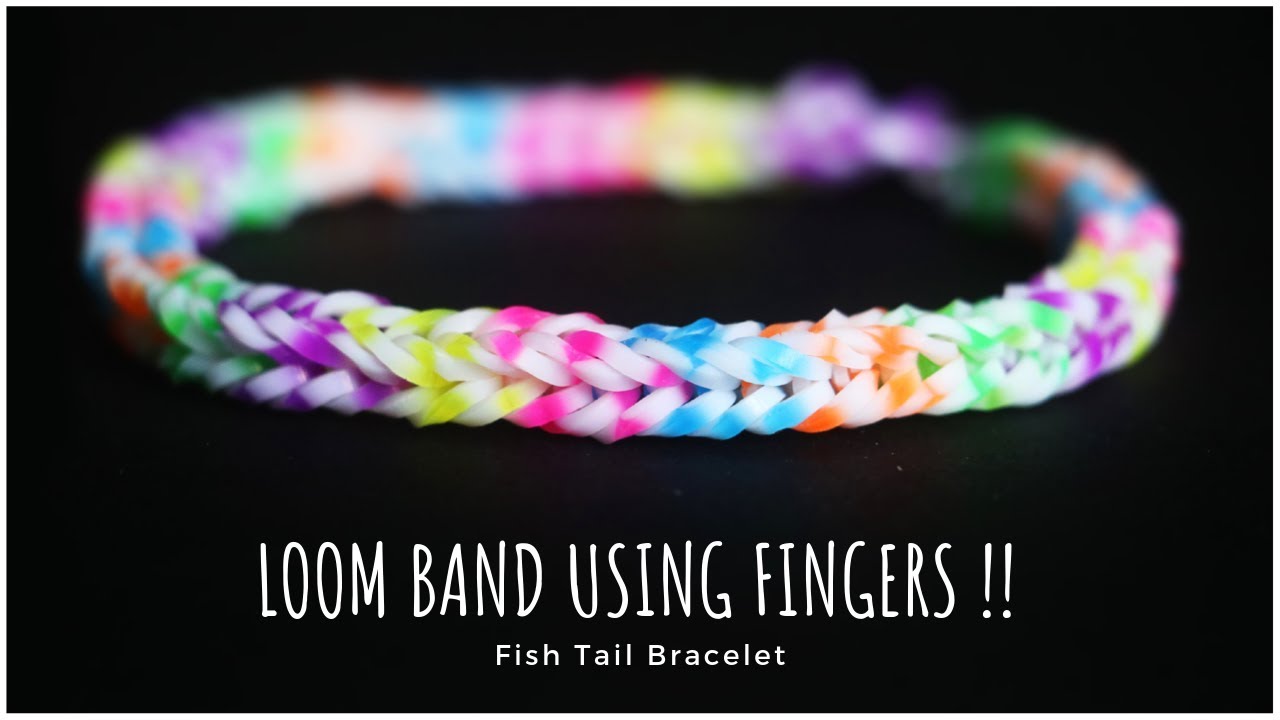 How to make Bracelets with your fingers Rubber Band Bracelet DIY Rainbow  Loom Mathie  YouTube