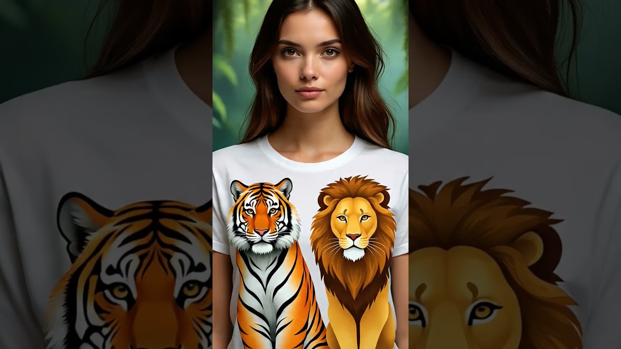 Tiger and lion t -shirt 
