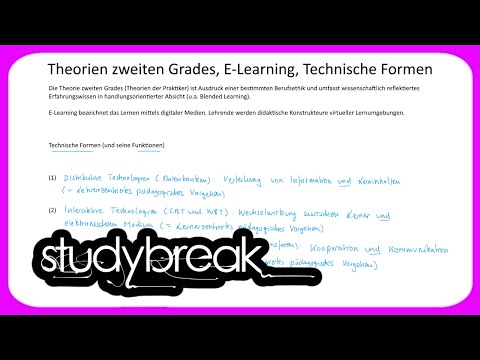 Theorien zweiten Grades, E-Learning, Technische Formen | Didaktik