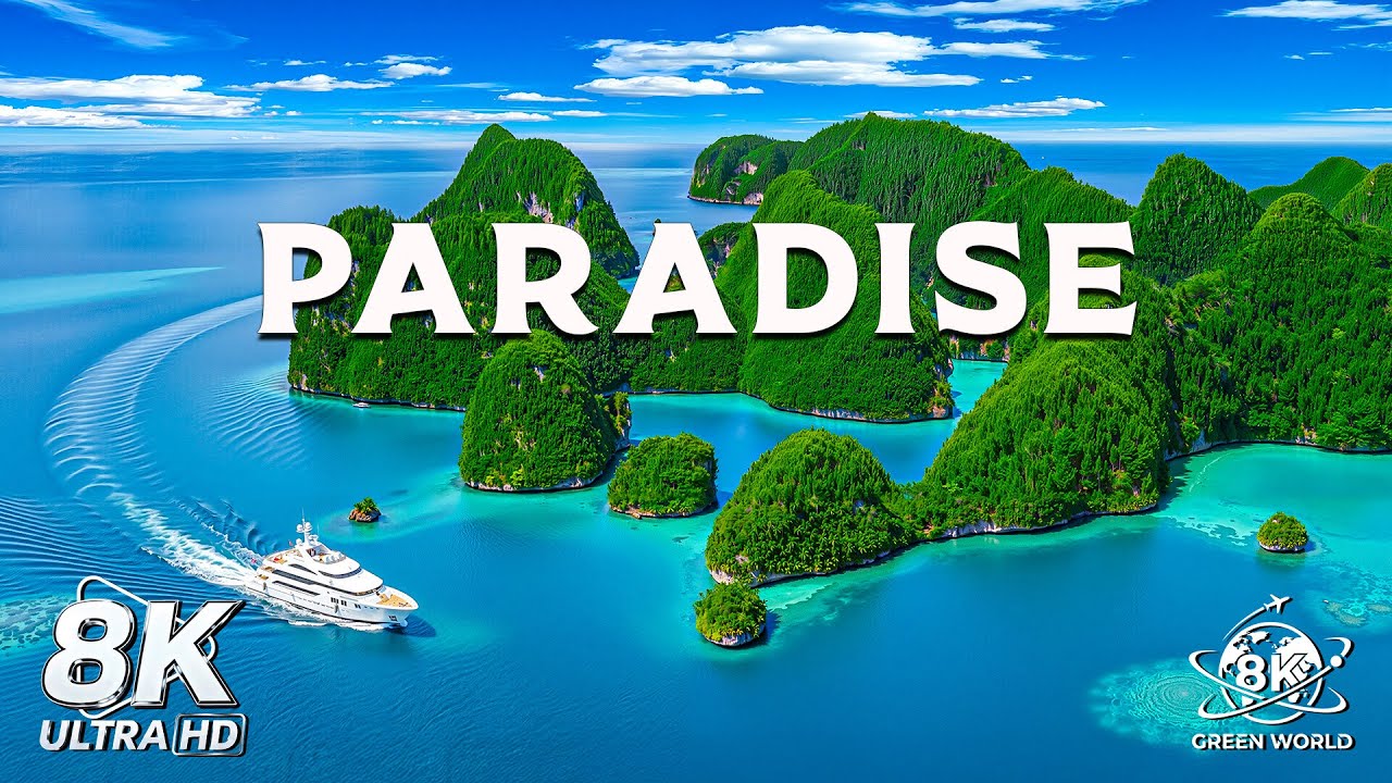 FLYING OVER PARADISE (8K UHD) - Relaxing Music Along With Beautiful Nature Videos - 8K Video UltraHD