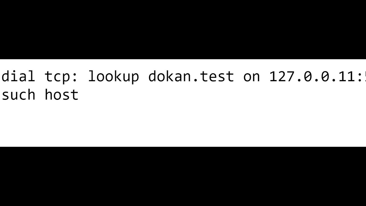 No such host. Dial TCP: Lookup temporary failure in name Resolution.