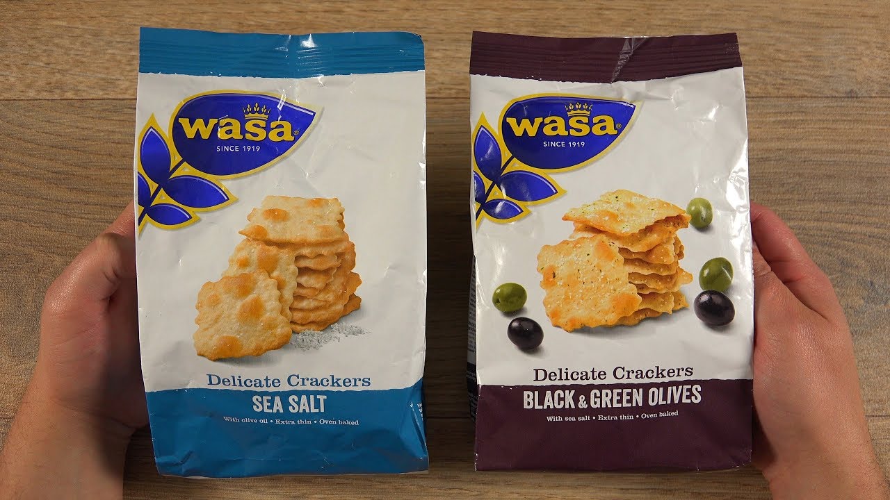 wasa - Delicate Crackers (Salz &amp; Olive) - YouTube