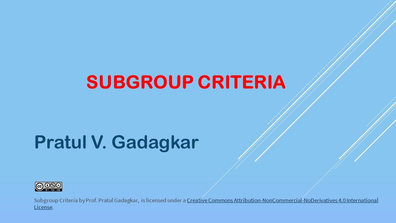 Lecture 28 Subgroup Criteria YouTube