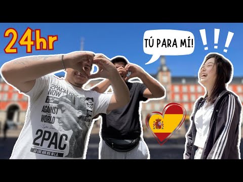 挑戰在西班牙24小時只講西班牙文!🇪🇸被搭訕、婚禮都包了?!餐餐都被請客!西班牙人超暖🥺❤️