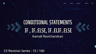 15. Conditional statements in Python | Class 12 board exam revision | if..elif..else statements