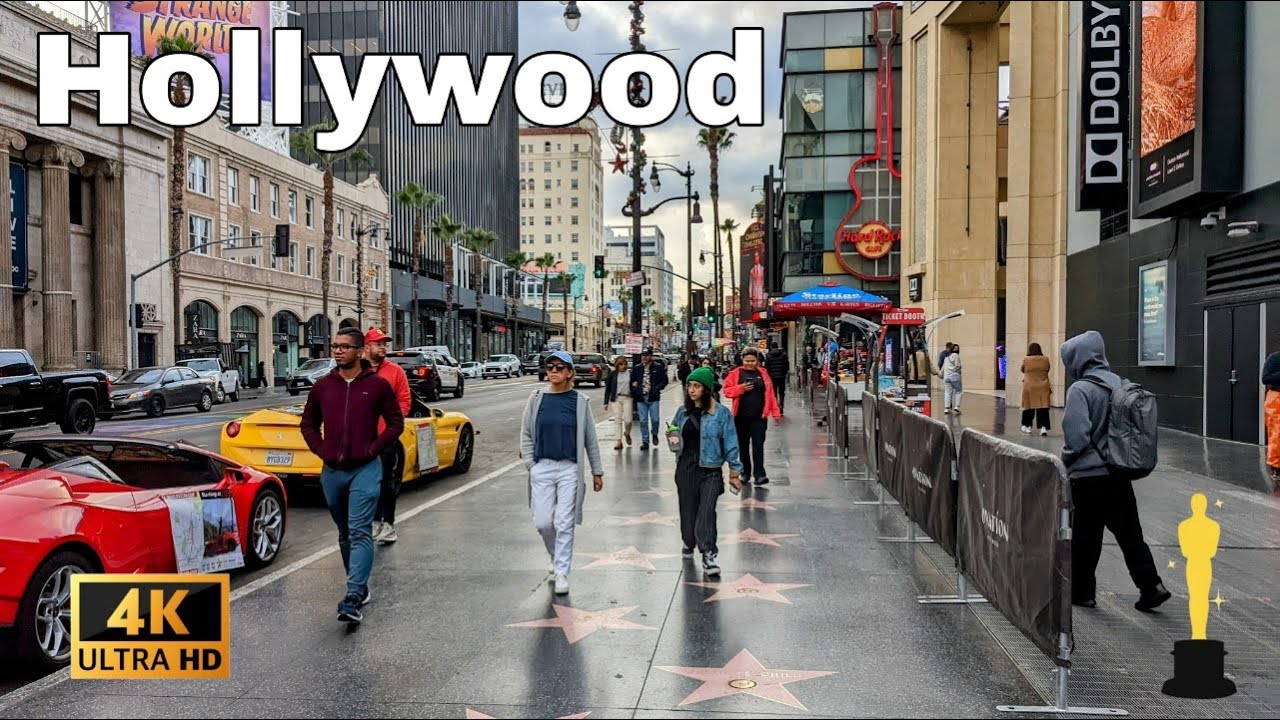 HOLLYWOOD Walk Of Fame Walking Tour - 4K 60fps - YouTube