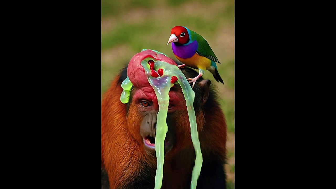 A Colorful Munia Rescues Red Back Monkey With Head Tumor An Incredible Rescue 