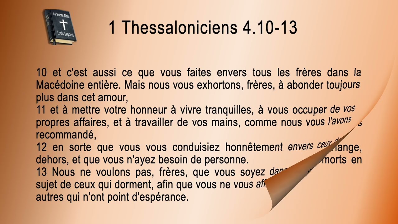 52 1re Épître aux Thessaloniciens Sg1910 ch 4 20251021