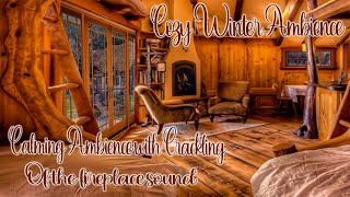 Cozy Winter Ambience, Sounds of Snow ,Calming Ambience with Crackling of the fireplace sound