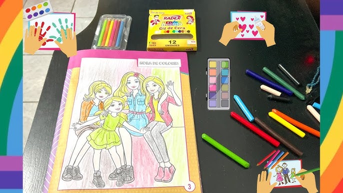 Desenhos de colorir-(3 giz de cera)Barbie