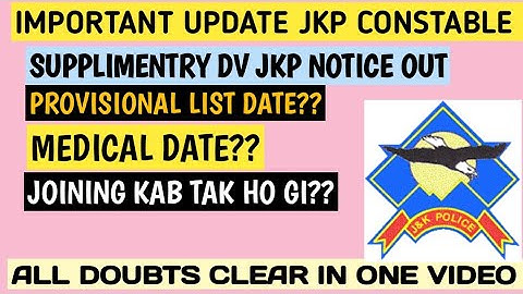 JKP CONSTABLE IMPORTANT UPDATE||MEDICAL DATE? JOINING KAB HO GI? #jkp #jkpconstable #jkssb
