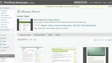 Previewing and Activating Wordpress Themes