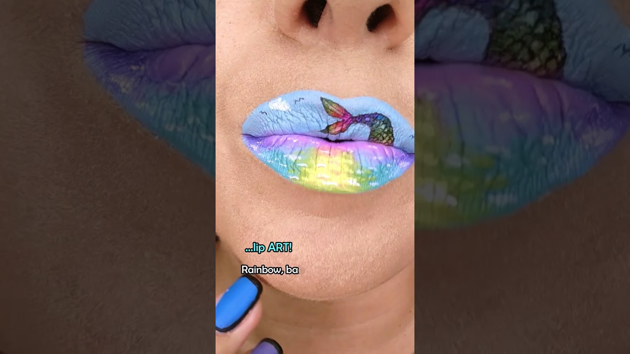 How to do rainbow makeup 🌈 if you're a mermaid! 🧜🏼‍♀️