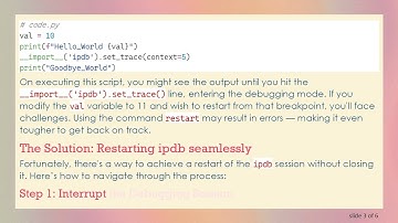 How to Restart ipdb in Python Debugging without Exiting