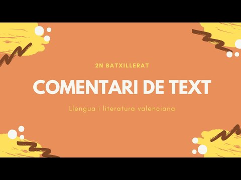 Tipologia textual Comentari de text