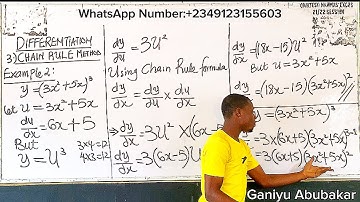 Chain Rule Method Of Differentiation| Example (2) | Well Explained | #ganiyuabubakar #calculus