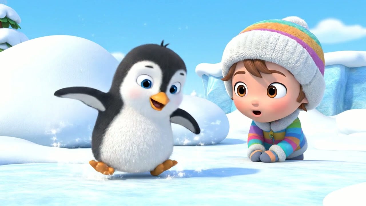 Five Silly Baby Penguins Waddled on Ice | Fun Baby Song | Kids Nursery ...