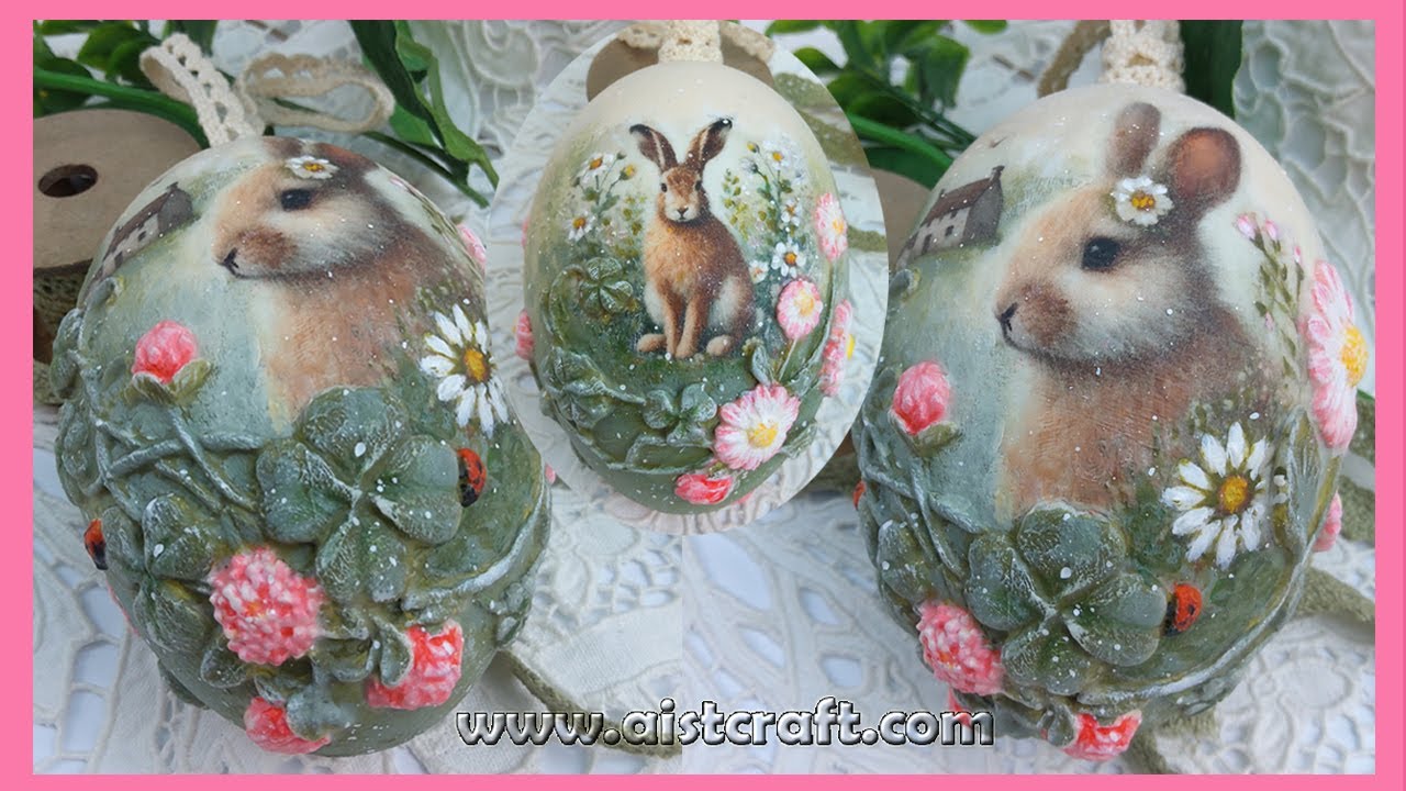 Decoupage Easter Eggs Decoration DIY