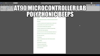 Introduction to Mircocontrollers AT90 Microcontroller Lab polyphonic beeps