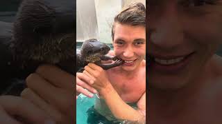 Adorable Otter Acts Like a Dentist During Playtime