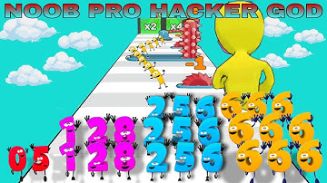 NOOB VS PRO VS HACKER VS GOD in Numbers Run 3D