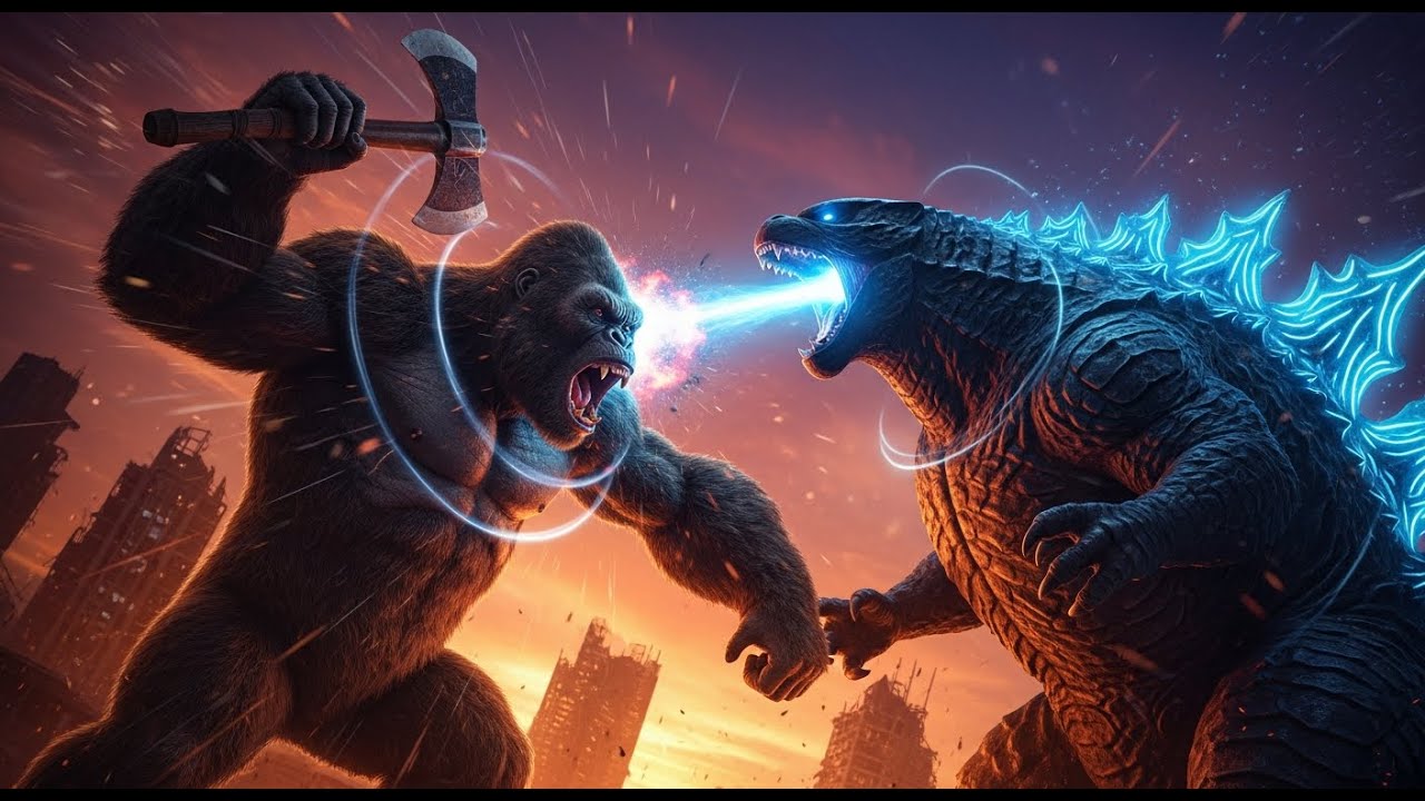Unveiling the Masterpiece: When Titans Collide: Kong vs Godzilla Cinematic Fight!