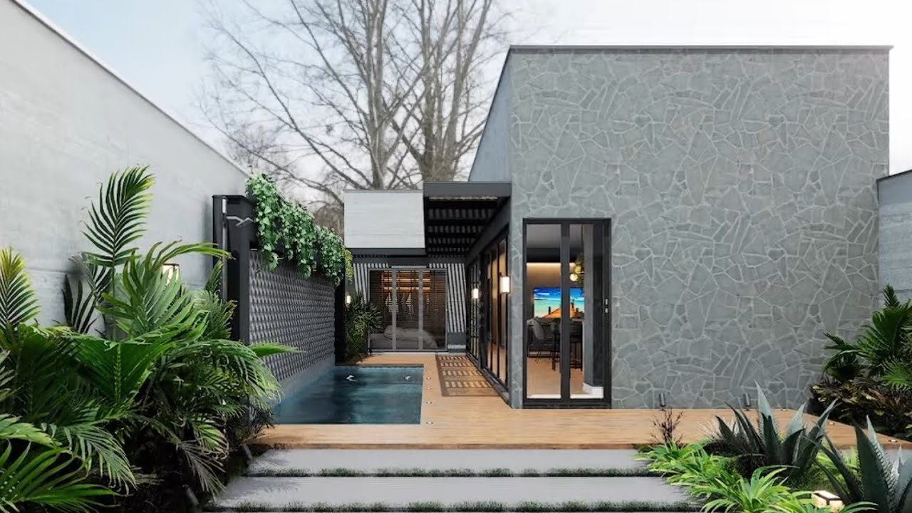 CASA em L PEQUENA E MODERNA 3 QUARTOS E ÁREA DE LAZER  Terreno 7x30 P02